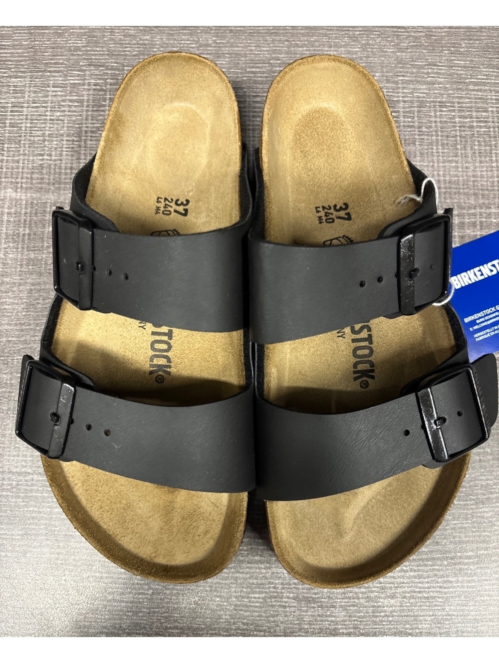 Women's Birkenstock Arizona Soft Footbed Sandals (Black) - US Size 6/EU Size 37
